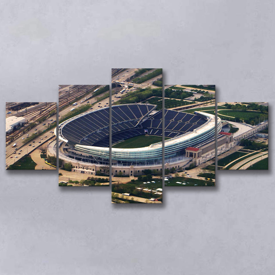 Chicago Bears Stadium Canvas Prints Soldier Field Stadium Wall Art,Multi Panels,Sport Stadium Art Prints, Fan Gift