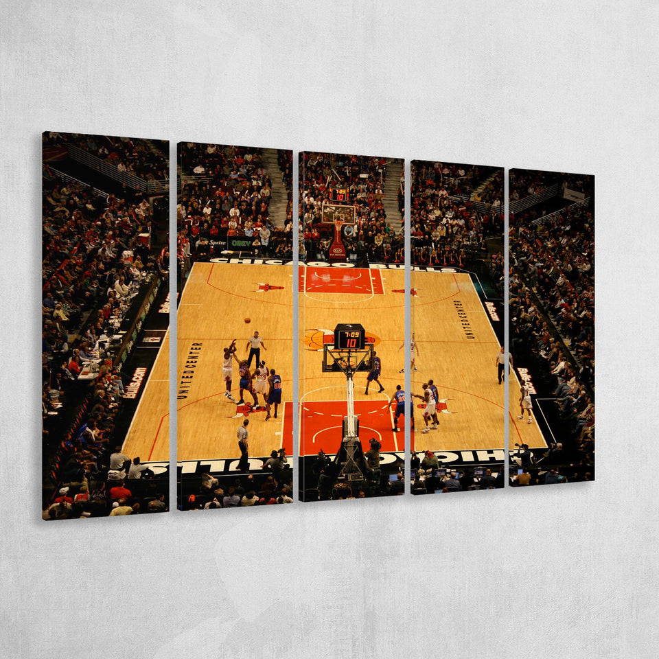 Chicago Bulls Stadium Canvas Prints United Center Wall Art Basketball,Multi Panels B,Sport Stadium Art Prints, Fan Gift