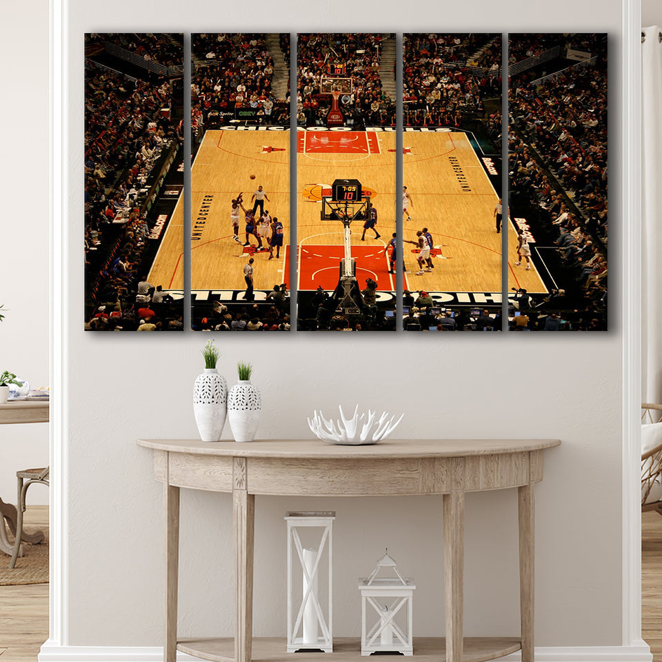 Chicago Bulls Stadium Canvas Prints United Center Wall Art Basketball,Multi Panels B,Sport Stadium Art Prints, Fan Gift