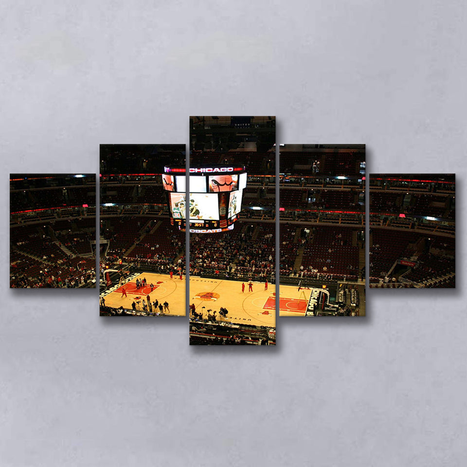 Chicago Bulls Wall Art United Center Stadium Canvas Prints Basketball,Multi Panels,Sport Stadium Art Prints, Fan Gift
