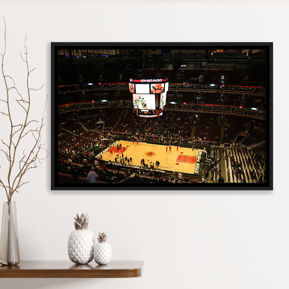 Chicago Bulls Wall Art United Center Stadium Framed Canvas Prints  Basketball,Sport Stadium Art Prints, Fan Gift