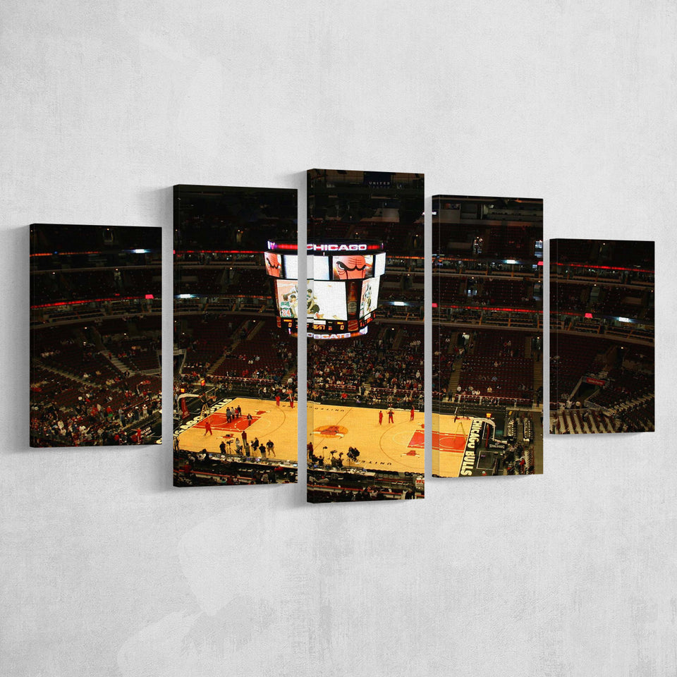 Chicago Bulls Wall Art United Center Stadium Canvas Prints Basketball,Multi Panels,Sport Stadium Art Prints, Fan Gift