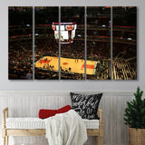 Chicago Bulls Wall Art United Center Stadium Canvas Prints Basketball,Multi Panels B,Sport Stadium Art Prints, Fan Gift