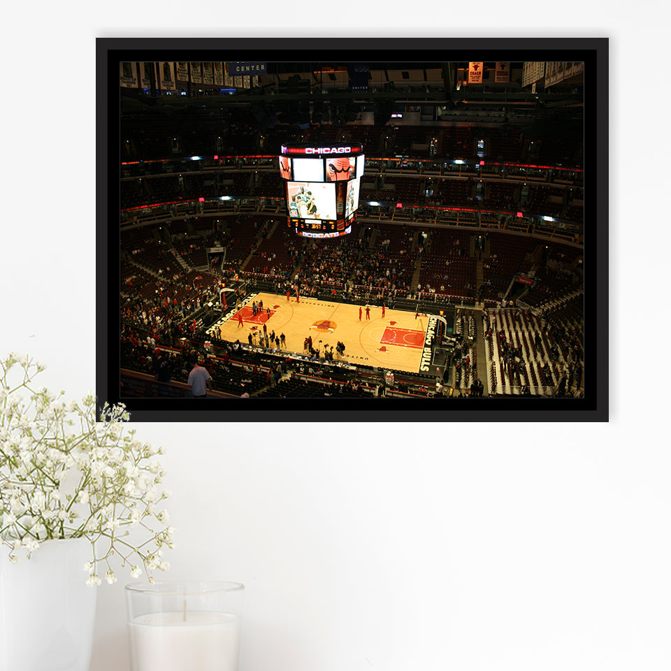 Chicago Bulls in United Center, Stadium Canvas, Sport Art, Gift for him, Framed Canvas Prints Wall Art Decor, Framed Picture
