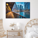Chicago City Usa Evening River Canvas Wall Art - Canvas Prints, Prints for Sale, Canvas Painting, Canvas On Sale