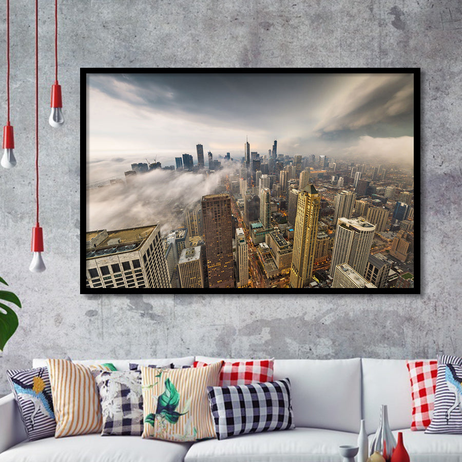 Chicago Cityscape Framed Art Prints Wall Decor - Painting Prints, Framed Picture, Home Decor
