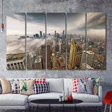 Chicago Cityscape 5 Piece B Canvas Prints Wall Art Decor - Painting Canvas, Multi Panels