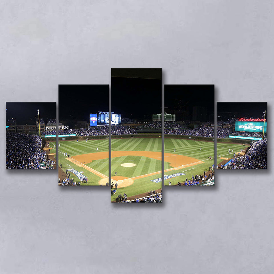 Chicago Cubs Stadium Wall Art Wrigley Field Stadium Canvas Prints Baseball,Multi Panels,Sport Stadium Art Prints, Fan Gift