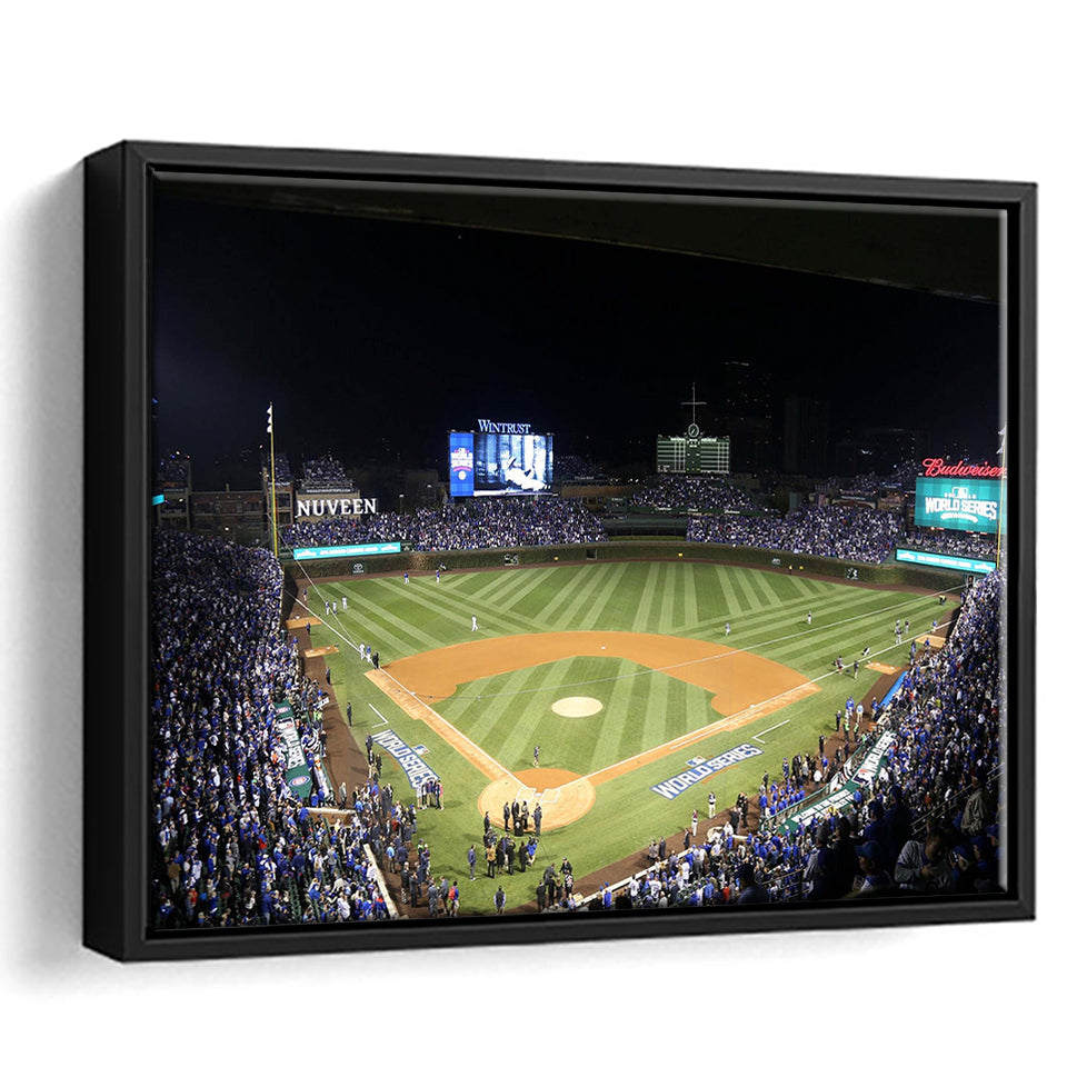 Chicago Cubs Stadium Wall Art Wrigley Field Stadium Framed Canvas Prints Baseball,Sport Stadium Art Prints, Fan Gift