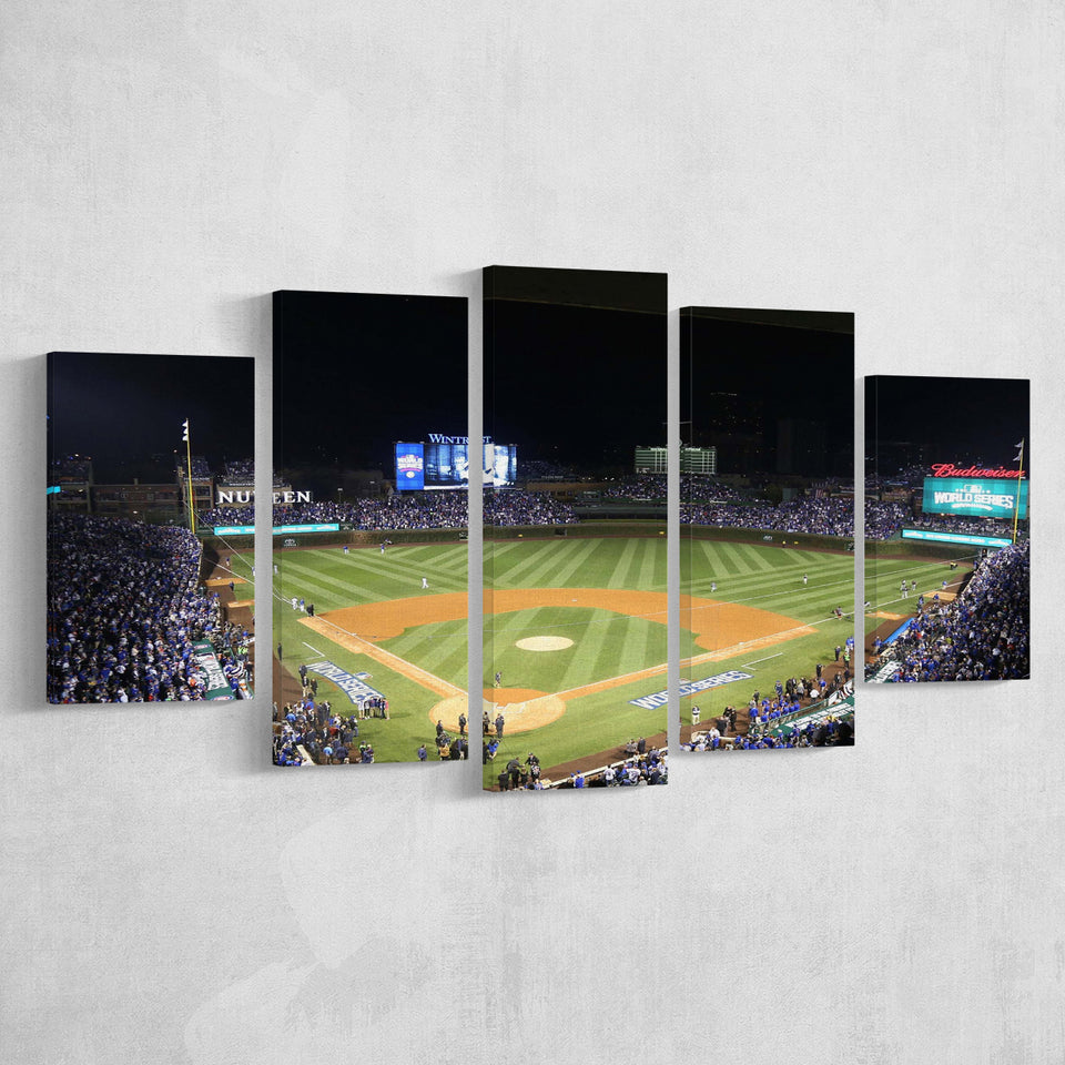 Chicago Cubs Stadium Wall Art Wrigley Field Stadium Canvas Prints Baseball,Multi Panels,Sport Stadium Art Prints, Fan Gift