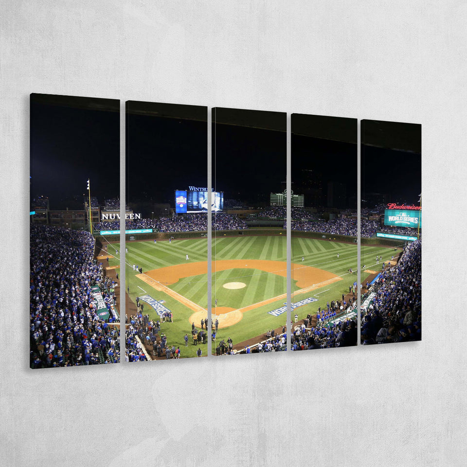 Chicago Cubs Stadium Wall Art Wrigley Field Stadium Canvas Prints Baseball,Multi Panels B,Sport Stadium Art Prints, Fan Gift