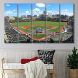 Chicago Cubs Wall Art Stadium Wrigley Field Stadium Canvas Prints Baseball,Multi Panels B,Sport Stadium Art Prints, Fan Gift