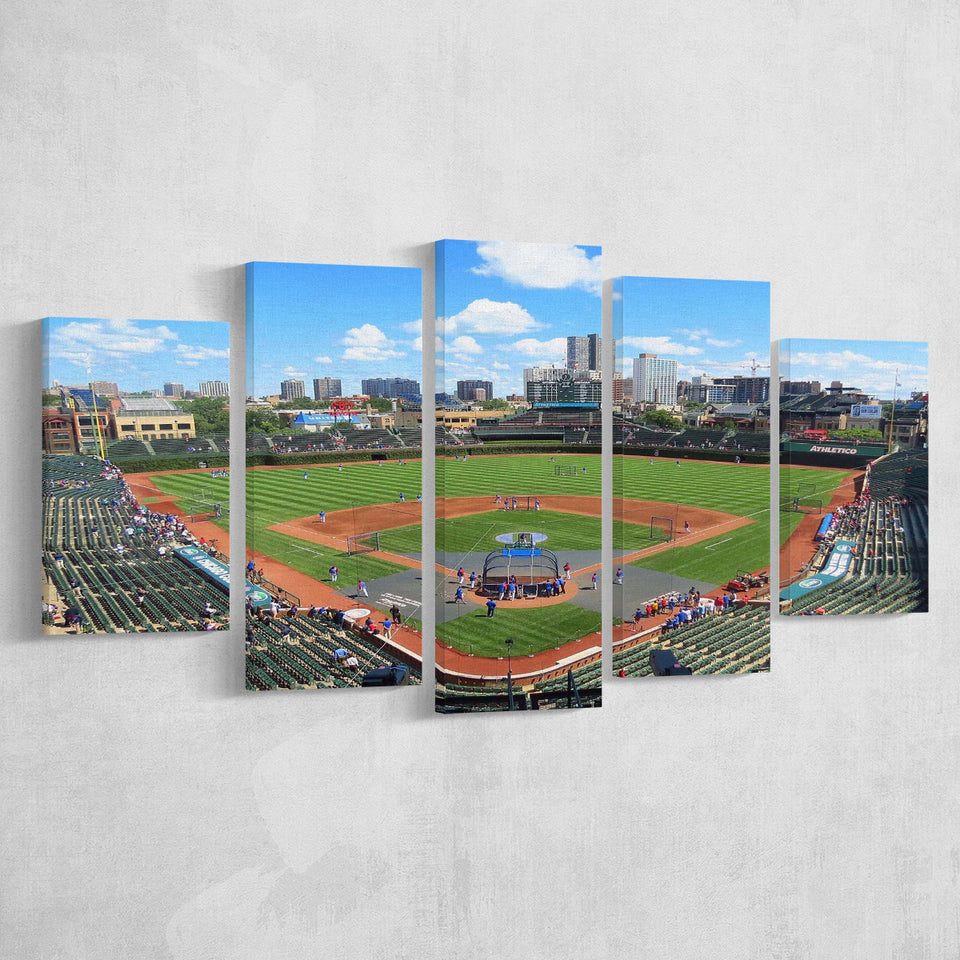 Chicago Cubs Wall Art Stadium Wrigley Field Stadium Canvas Prints Baseball,Multi Panels,Sport Stadium Art Prints, Fan Gift