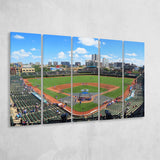 Chicago Cubs Wall Art Stadium Wrigley Field Stadium Canvas Prints Baseball,Multi Panels B,Sport Stadium Art Prints, Fan Gift
