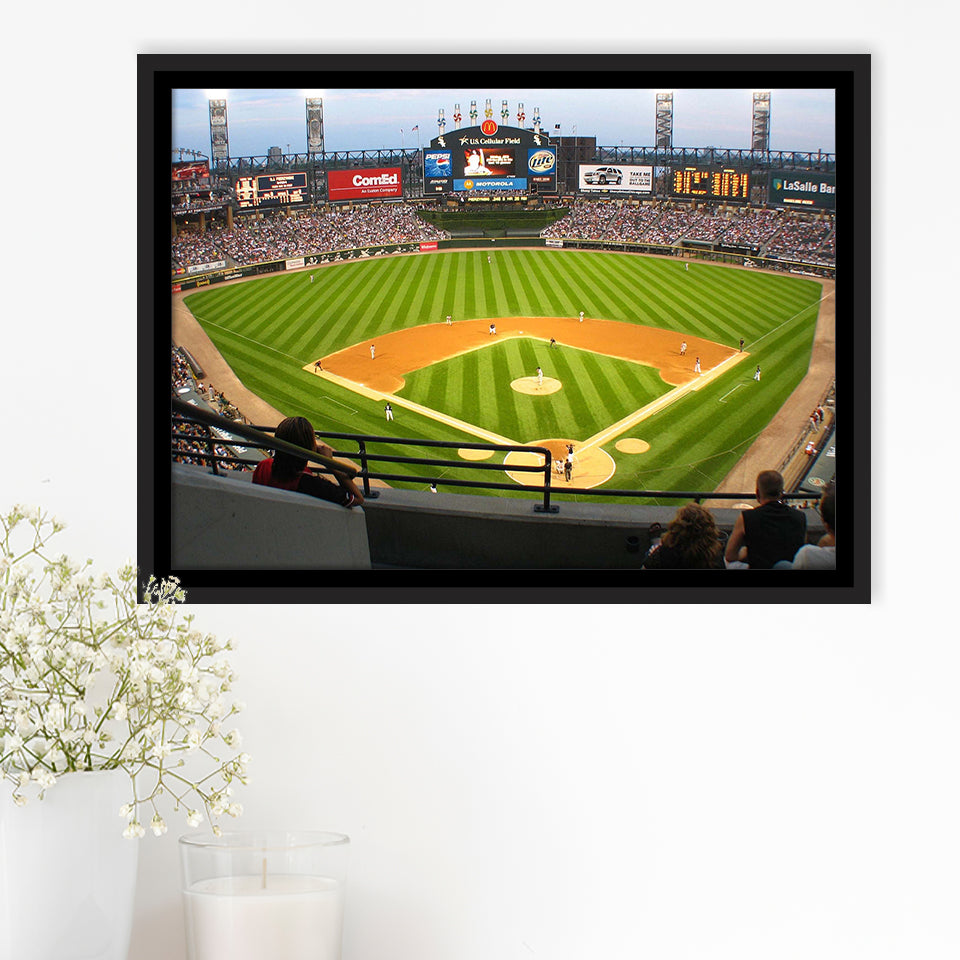 Chicago White Sox Stadium Framed Canvas Prints Guaranteed Rate Field Wall,Sport Stadium Art Prints, Fan Gift