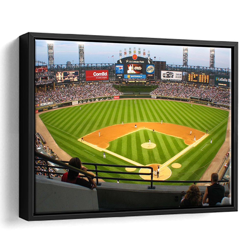 Chicago White Sox Stadium Framed Canvas Prints Guaranteed Rate Field Wall,Sport Stadium Art Prints, Fan Gift