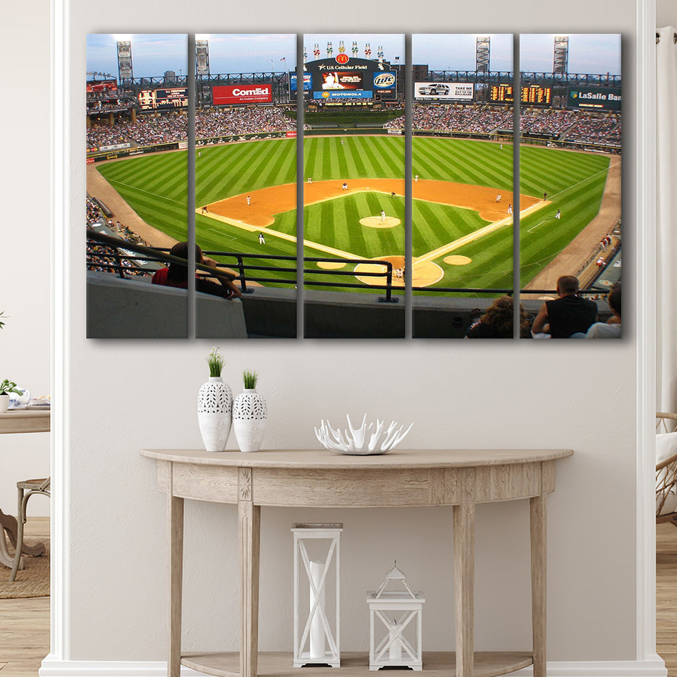 Chicago White Sox Stadium Canvas Prints Guaranteed Rate Field Wall,Multi Panels B,Sport Stadium Art Prints, Fan Gift