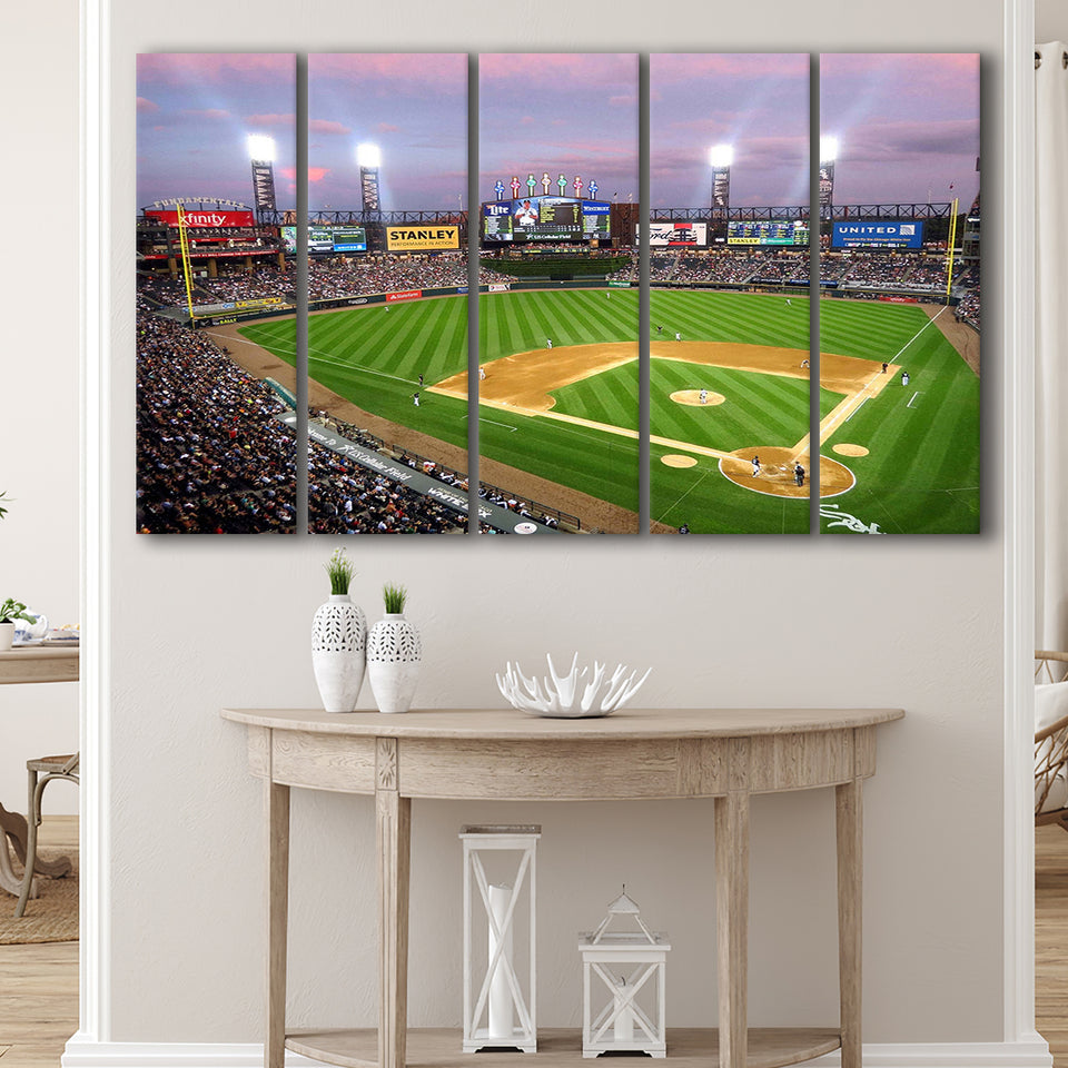 Chicago White Sox Wall Art Cellular Field Stadium Canvas Prints,Multi Panels B,Sport Stadium Art Prints, Fan Gift