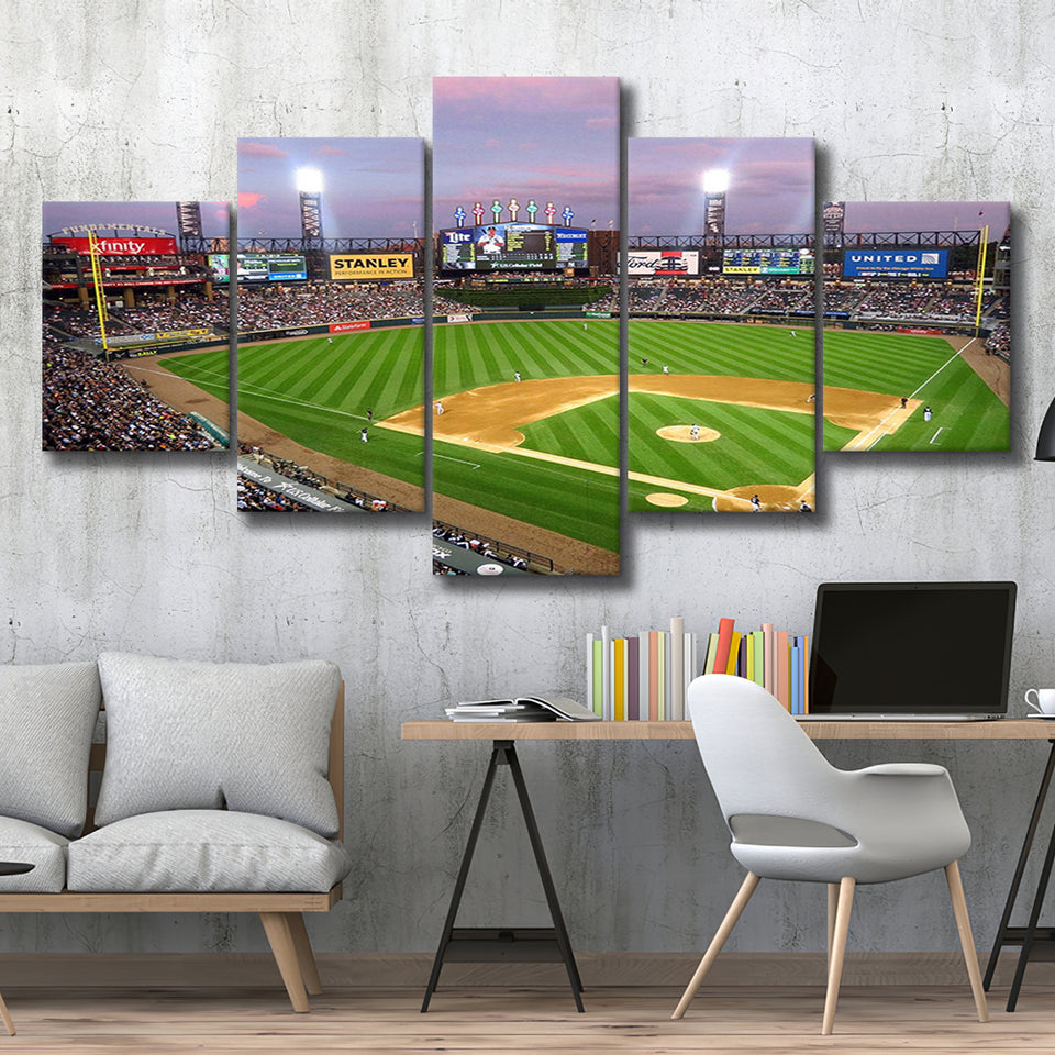 Chicago White Sox Wall Art Cellular Field Stadium Canvas Prints,Multi Panels,Sport Stadium Art Prints, Fan Gift