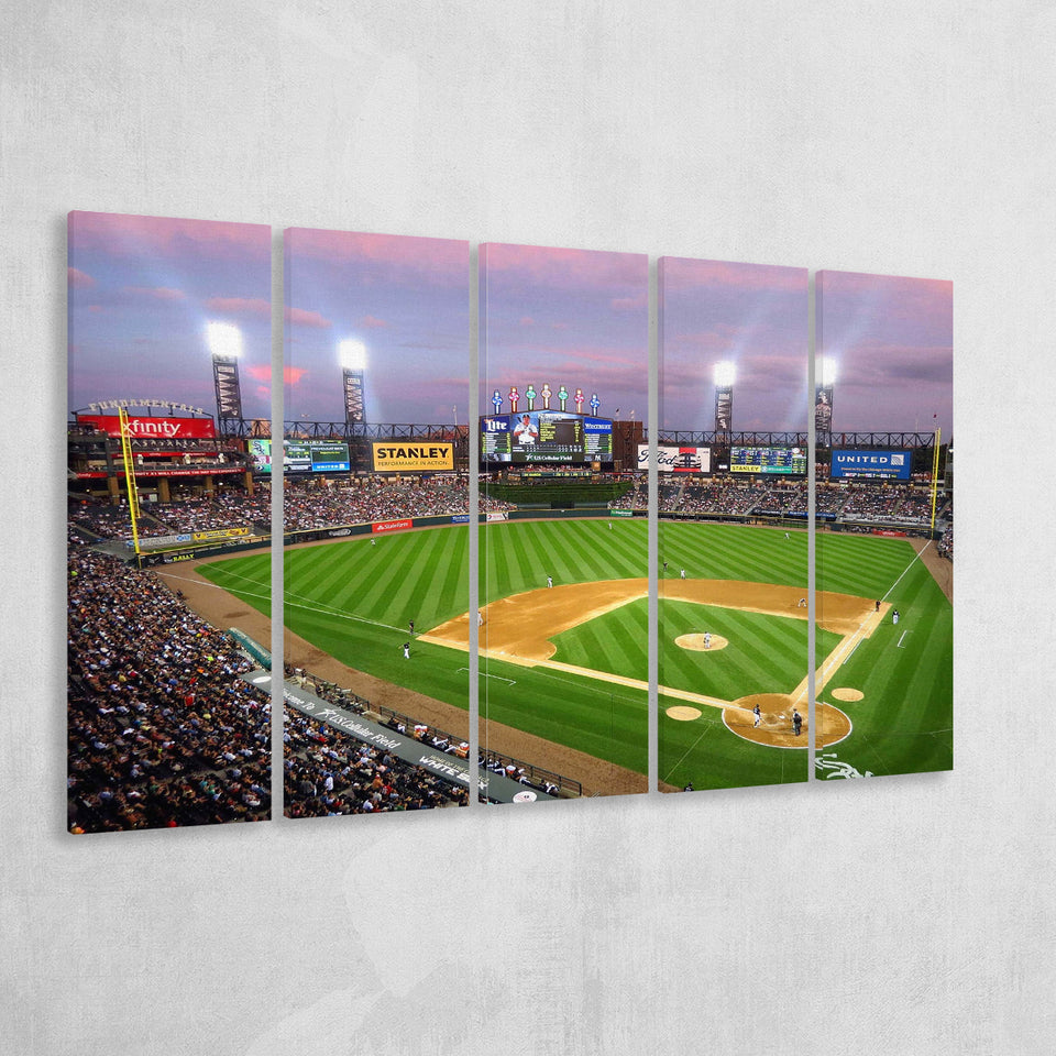 Chicago White Sox Wall Art Cellular Field Stadium Canvas Prints,Multi Panels B,Sport Stadium Art Prints, Fan Gift