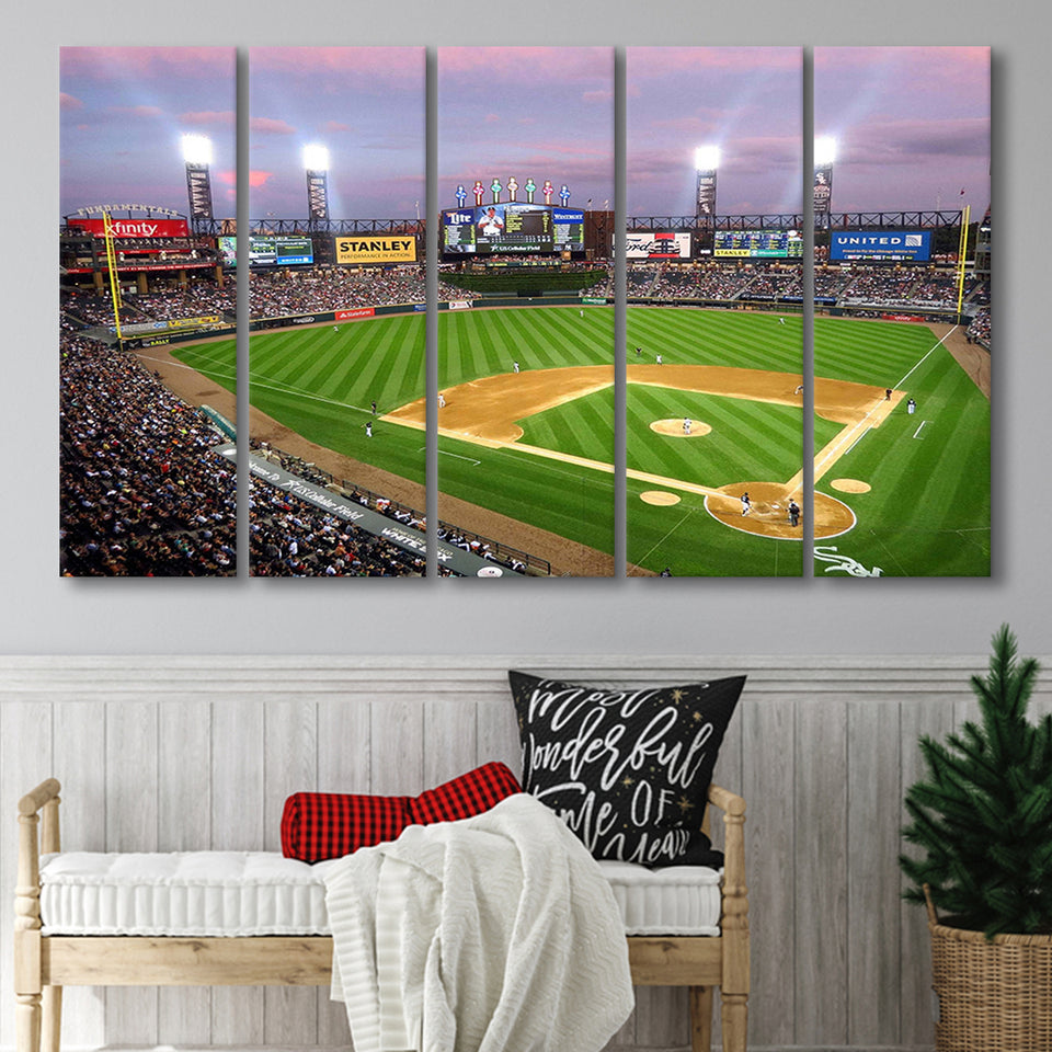 Chicago White Sox Wall Art Cellular Field Stadium Canvas Prints,Multi Panels B,Sport Stadium Art Prints, Fan Gift