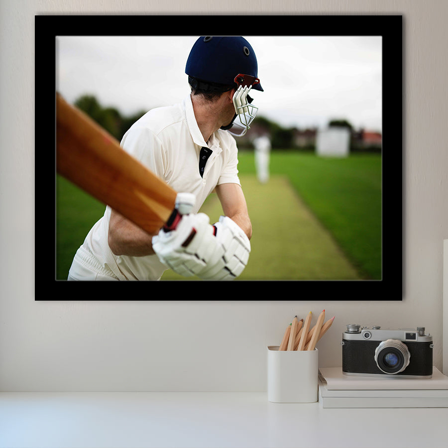 Children Cricket Player, Stadium Canvas, Sport Art, Gift for him, Framed Art Prints Wall Art Decor, Framed Picture