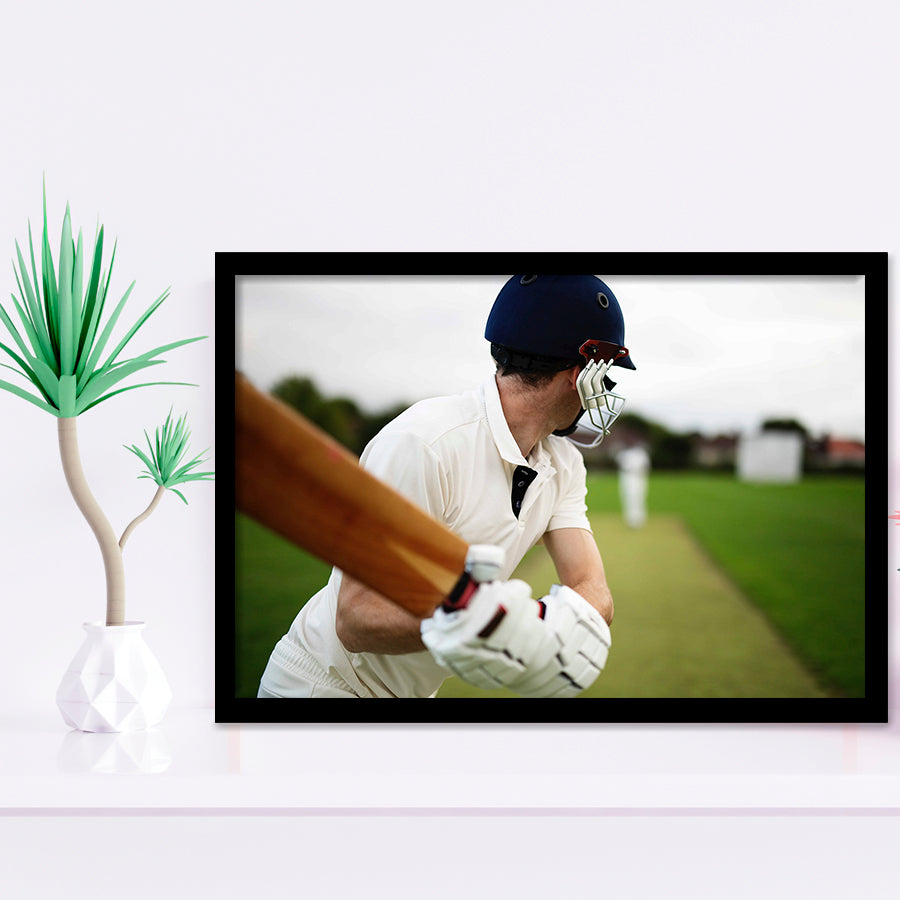 Children Cricket Player, Stadium Canvas, Sport Art, Gift for him, Framed Art Prints Wall Art Decor, Framed Picture