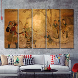 Chinese Classic Wall Drawing 5 Pieces Canvas Prints Wall Art - Painting Canvas, Multi Panels, Wall Decor