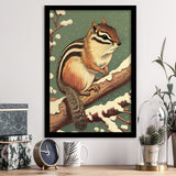 Chipmunk Retro Art Print, City Art Print, Framed Art Print Wall Art Home Decor, Framed Picture