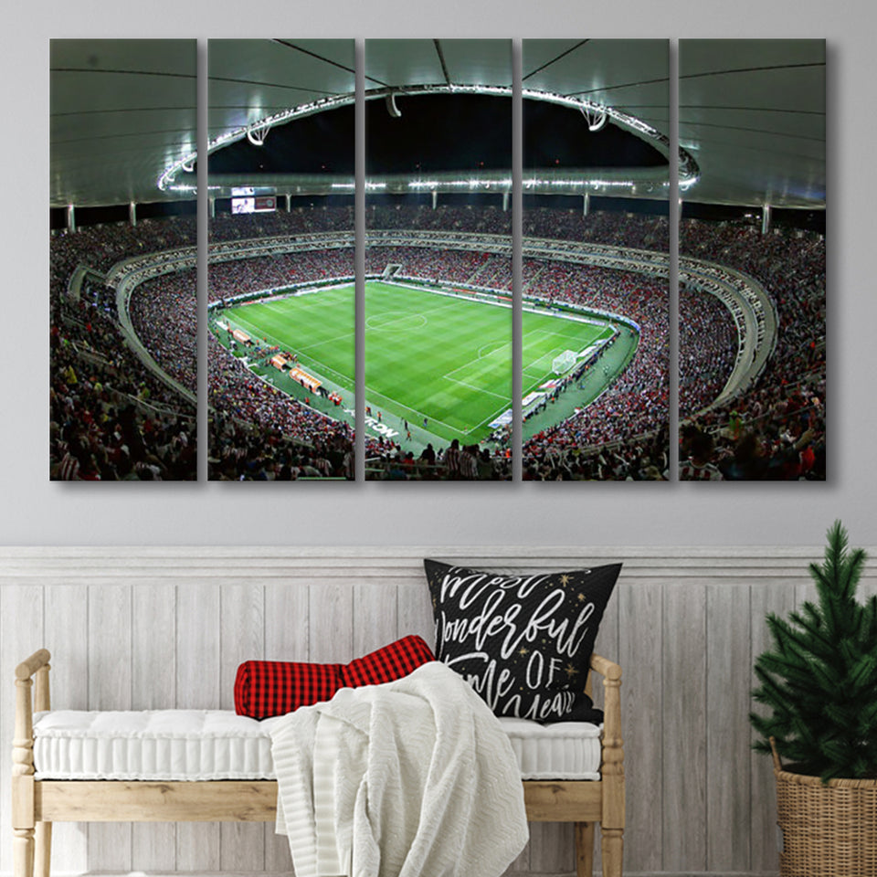 Chivas Guadalajara Stadium, Stadium Canvas, Sport Art, Gift for him, Multi Panels B, Canvas Prints Wall Art Decor