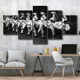 Chorus Line Dancers Black And White Print, Cabaret 5 Panels, Canvas Prints Wall Art Decor, Large Canvas Art