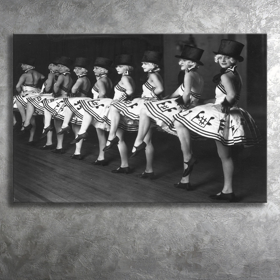 Chorus Line Dancers Black And White Print, Cabaret Canvas Prints Wall Art Home Decor