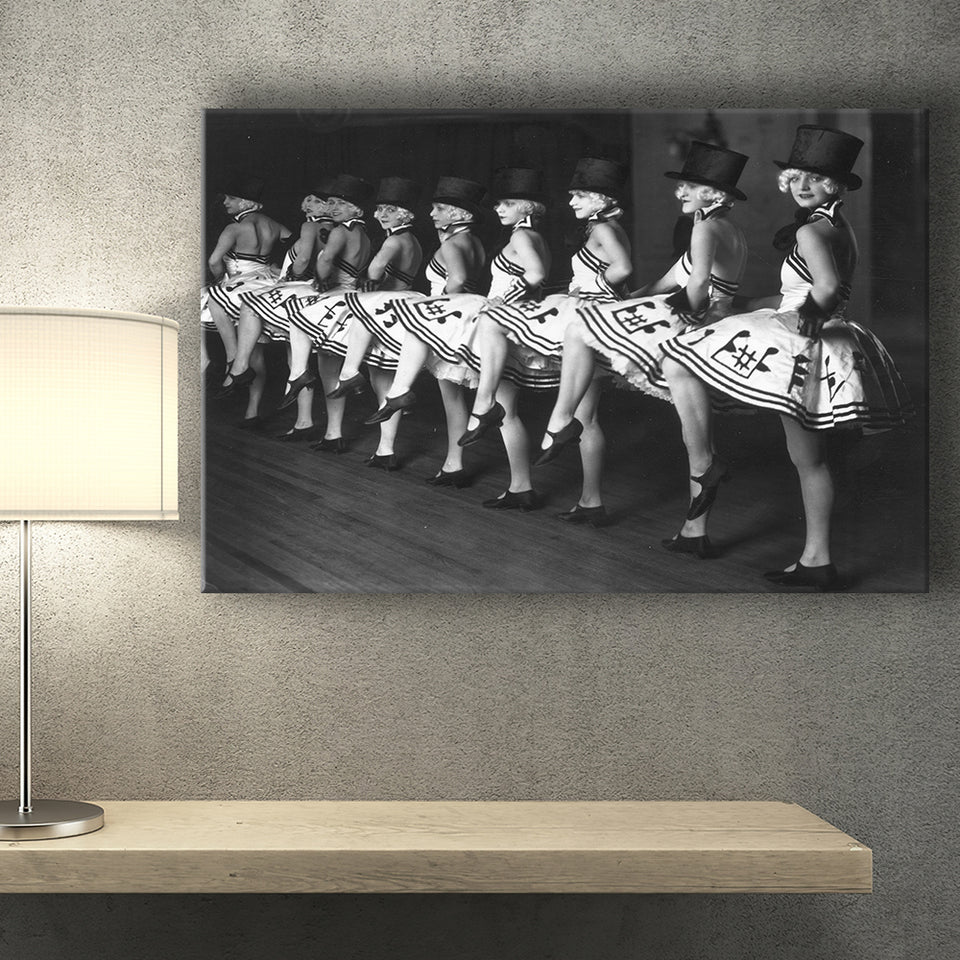 Chorus Line Dancers Black And White Print, Cabaret Canvas Prints Wall Art Home Decor