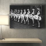 Chorus Line Dancers Black And White Print, Cabaret Canvas Prints Wall Art Home Decor
