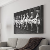 Chorus Line Dancers Black And White Print, Cabaret Canvas Prints Wall Art Home Decor