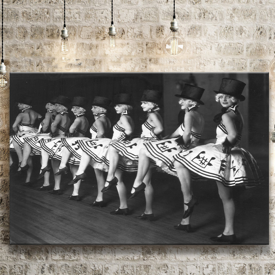 Chorus Line Dancers Black And White Print, Cabaret Canvas Prints Wall Art Home Decor