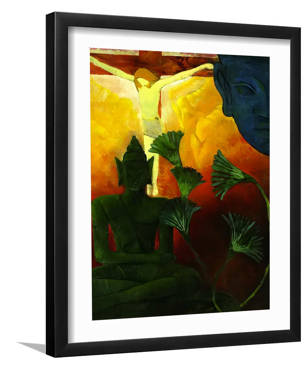 Christ And Buddha By Paul Ranson - Framed Prints, Painting Art, Art Print, Framed Art, Black Frame