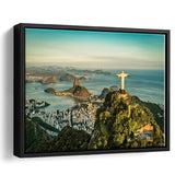 Christ The Redeemer Statue In Rio De Janeiro Framed Canvas Prints Wall Art Decor, Framed Picture, Floating Frame