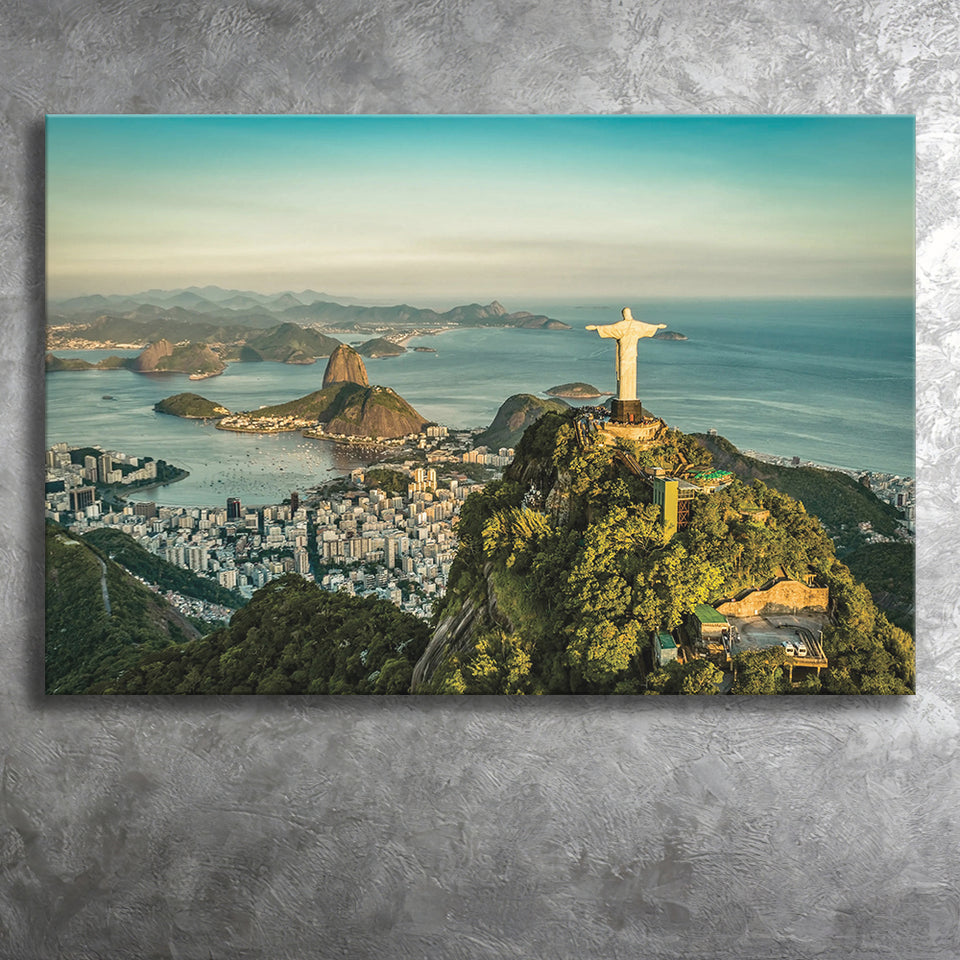 Christ The Redeemer Statue In Rio De Janeiro Canvas Prints Wall Art Decor - Painting Canvas,Home Decor, Ready to Hang