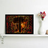 Christmas Home Window Framed Canvas Wall Art - Framed Prints, Canvas Prints, Prints for Sale, Canvas Painting