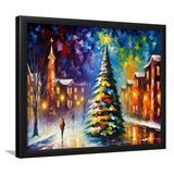 Christmas Tree Painting Colorful, Xmas Art V2 Framed Art Prints Wall Decor, Framed Painting Art