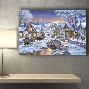 Christmas Illustration Xmas Canvas Prints Wall Art - Painting Canvas, Home Wall Decor, For Sale, Canvas Gift