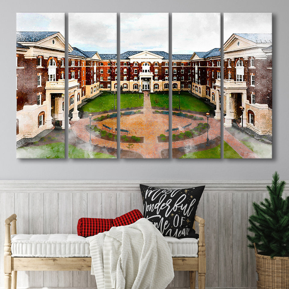 Christopher Newport University, Abstract Painting, Newport, Multi Panels,Canvas Prints Wall Art Home Decor,X Large Canvas