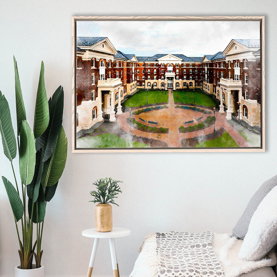 Christopher Newport University, Abstract Painting, Newport, Framed Canvas Prints Wall Art Home Decor,Floating Frame, Ready to Hang