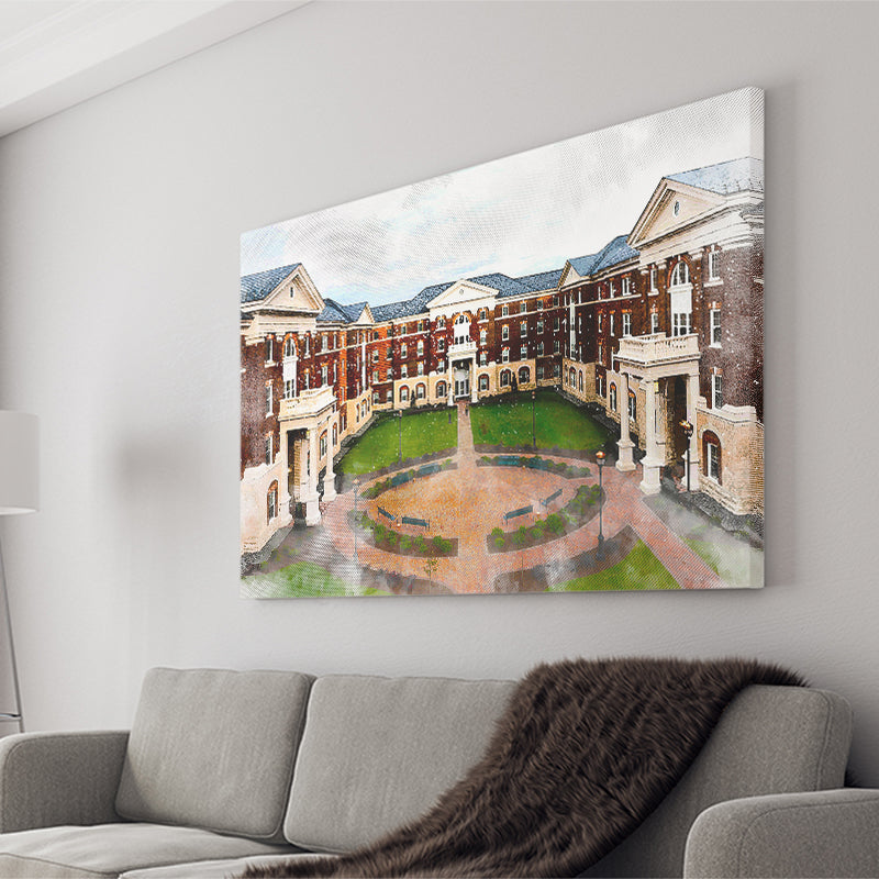 Christopher Newport University, Abstract Painting, Newport, Canvas Prints Wall Art Home Decor
