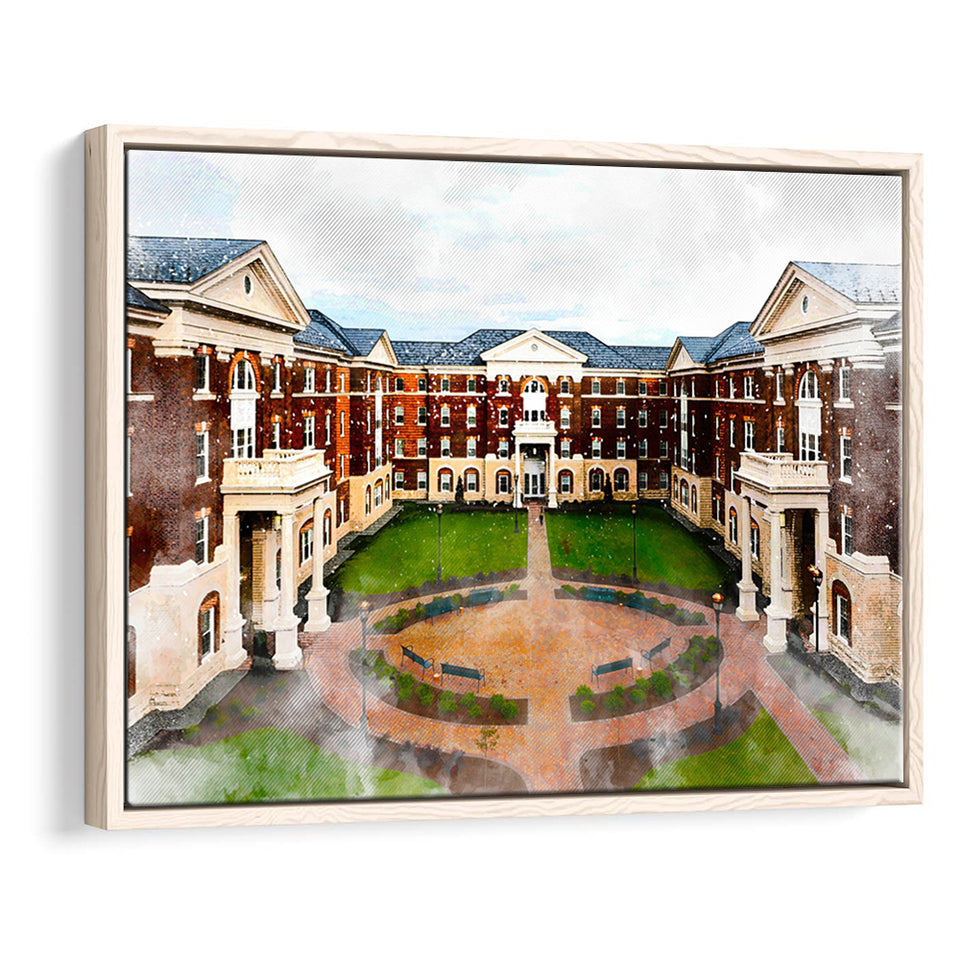 Christopher Newport University, Abstract Painting, Newport, Framed Canvas Prints Wall Art Home Decor,Floating Frame, Ready to Hang