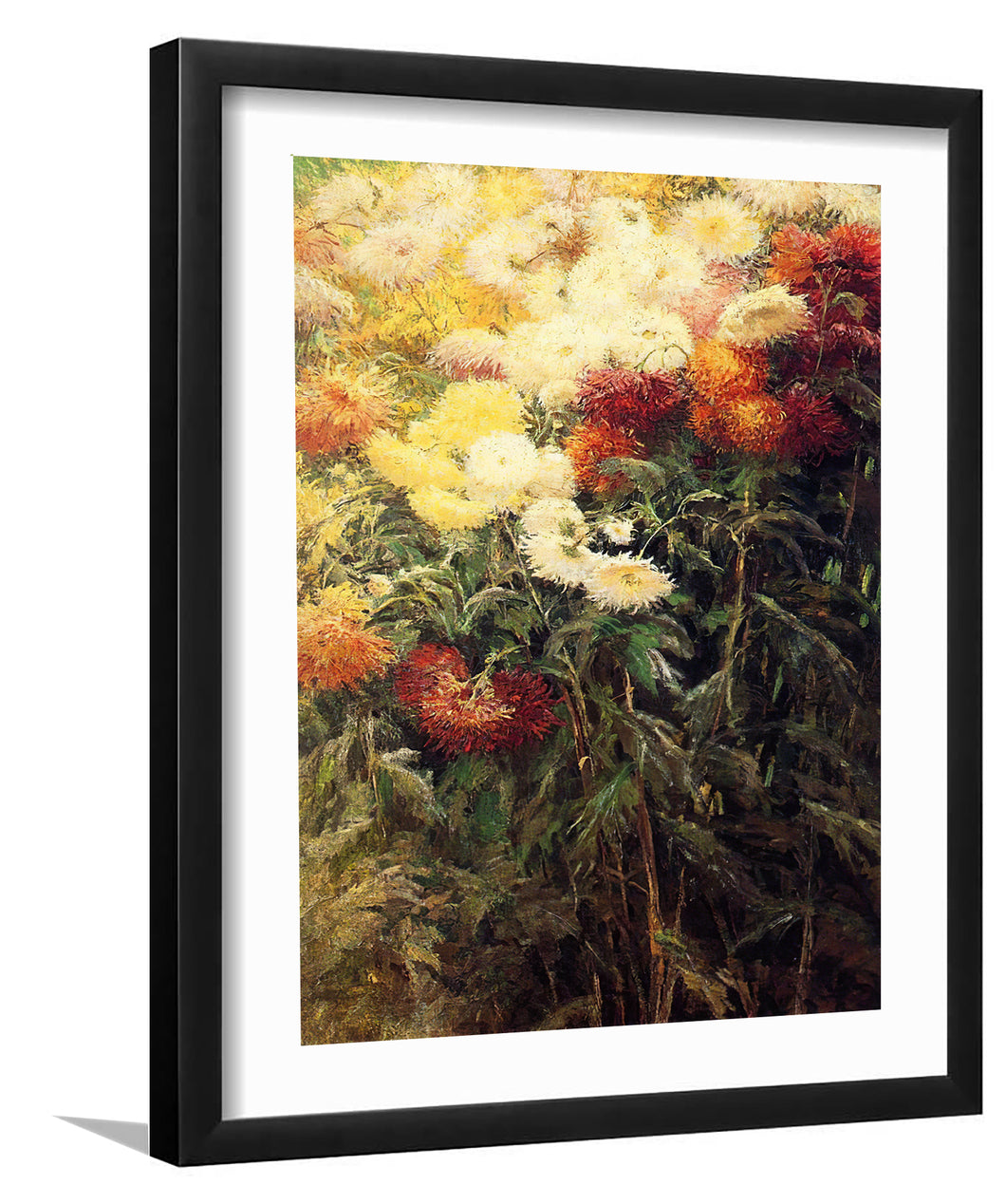 Chrysanthemum. The Garden In Petit-Gennevilliers By Gustave Caillebotte-Canvas Art,Art Print,Framed Art,Plexiglass cover