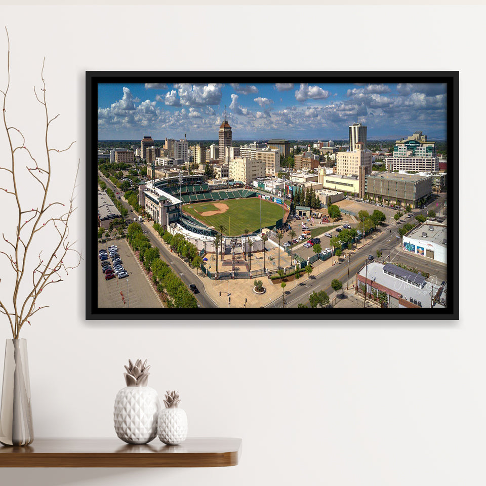 Chukchansi Park, Stadium Canvas, Sport Art, Gift for him, Framed Canvas Prints Wall Art Decor, Framed Picture