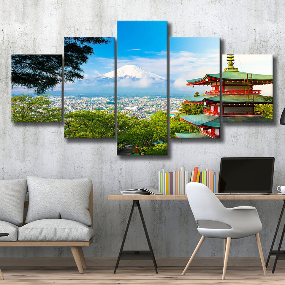 Chureito Pagoda in Fujiyoshida, Japan Japan Wall Decor Multi Panels,Canvas Prints Wall Art Home Decor