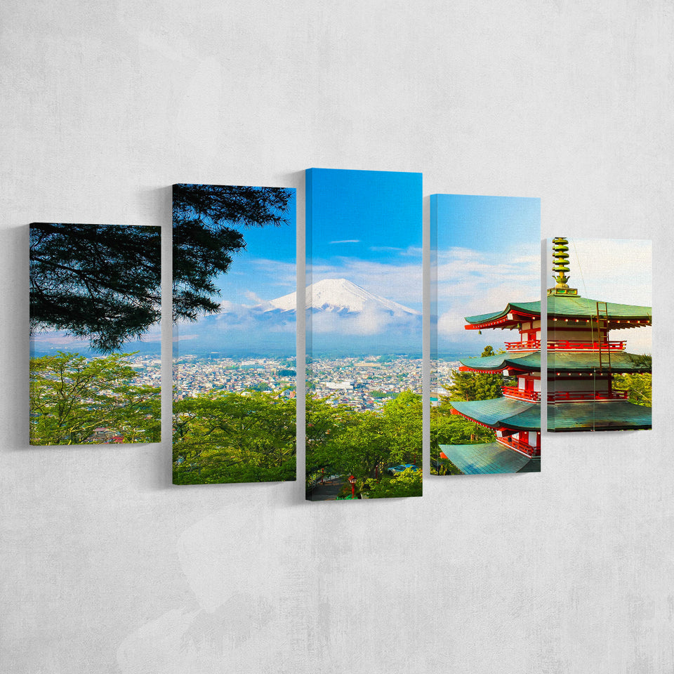 Chureito Pagoda in Fujiyoshida, Japan Japan Wall Decor Multi Panels,Canvas Prints Wall Art Home Decor
